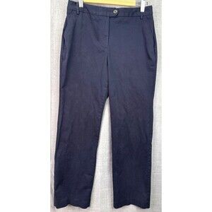 Talbot's Straight Leg Cotton Stretch Chino Pants Women's Size 8 Navy
